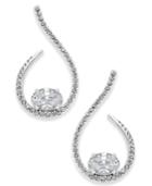 Danori Silver-tone Pave Crystal Loop Earrings