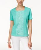 Alfred Dunner Square-neck Seashell-print Top