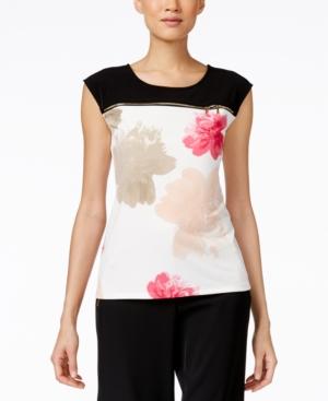 Calvin Klein Printed Zip-detail Top