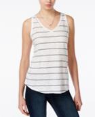 Maison Jules Striped V-neck Tank Top, Only At Macy's
