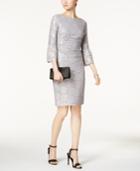 Jessica Howard Ruched Metallic Lace Dress