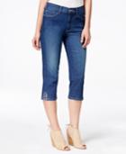 Nydj Ariel Cropped Rhinestone-button Cleveland Wash Jeans