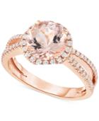 Morganite (1-5/8 Ct. T.w.) & Diamond (1/3 Ct. T.w.) Ring In 14k Rose Gold