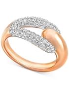 Swarovski Rose Gold-tone Crystal Pave Statement Ring