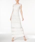 Sangria Illusion Lace Striped Maxi Dress