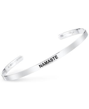 Unwritten Namaste Engraved Cuff Bracelet In Sterling Silver