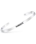 Unwritten Namaste Engraved Cuff Bracelet In Sterling Silver