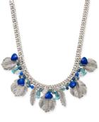 Vera Bradley Silver-tone Beaded Feather Collar Necklace