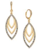I.n.c. Gold-tone Pave Navette Drop Earrings, Created For Macy's