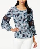 Alfani Petite Printed Bubble-hem Blouse, Only At Macy's