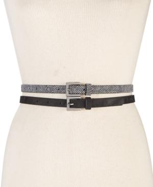 Style & Co. Herringbone 2-for-1 Skinny Belts, Only At Macy's