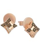 Le Vian Chocolatier Diamond Square Stud Earrings (1/10 Ct. T.w.) In 14k Rose Gold