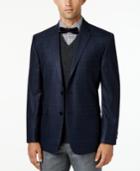 Vince Camuto Men's Slim Modern Fit Blue Check Sport Coat