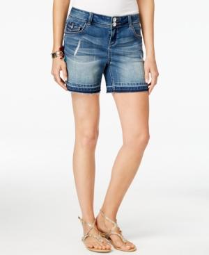 Inc International Concepts Embroidered Indigo Wash Denim Shorts, Only At Macy's