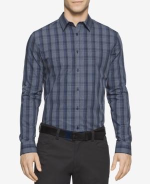 Calvin Klein Men's Tonal-plaid Long-sleeve Shirt