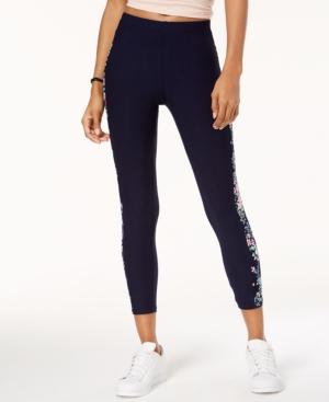 Ultra Flirt Juniors' Flower Stripe Leggings
