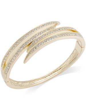 Charter Club Gold-tone Crystal Pave Bypass Bracelet