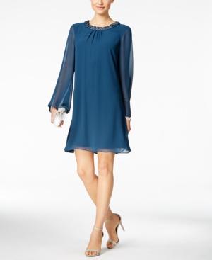Sl Fashions Beaded Shift Dress