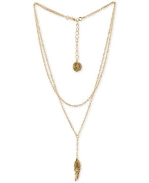 Rachel Rachel Roy Gold-tone Double-row Leaf Pendant Necklace, 15 + 2 Extender