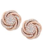 Wrapped In Love Diamond Earrings, 14k Rose Gold Pave Diamond Knot Earrings (3/4 Ct. T.w.)