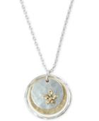Lucky Brand Two-tone Flower Layered Coin Pendant Necklace, 18 + 2 Extender