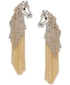 Kate Spade New York Gold-tone Pave Horse Fringe Drop Earrings