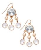 Charter Club Rose Gold-tone Imitation Pearl Chandelier Earrings, Only At Macy's