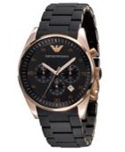 Emporio Armani Watch, Men's Chronograph Black Silicone And Stainless Steel Bracelet Ar5905