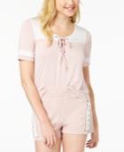 Material Girl Juniors' Lace Up T-shirt, Created For Macy's