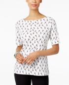 Karen Scott Petite Giraffe-print Top, Only At Macy's