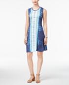 Style & Co Petite Mixed-print Swing Dress, Only At Macy's