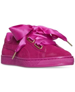 Puma Women's Suede Satin Heart Casual Sneakers From Finish Line