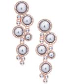 Guess Rose Gold-tone Imitation Pearl And Crystal Drop Earrings
