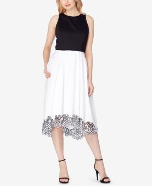 Tahari Asl Colorblocked Midi Dress