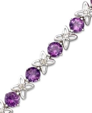 Sterling Silver Bracelet, Amethyst (6-1/4 Ct. T.w.) And Diamond Accent