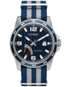 Citizen Men's Eco-drive Sport Blue And Gray Nylon Strap Watch 41mm Aw7038-04l