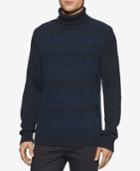 Calvin Klein Men's Colorblocked Multi-textured Turtleneck Sweater