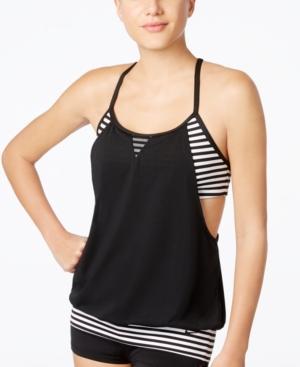 Nike Laser Stripe Layered Tankini Top Women's Swimsuit