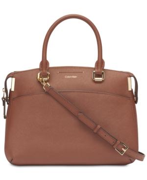 Calvin Klein Raelynn Saffiano Leather Satchel