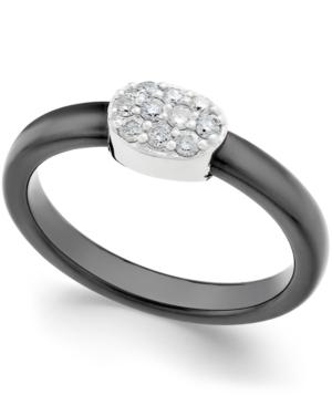 Diamond Disc Ceramic Ring (1/5 Ct. T.w.) In Sterling Silver