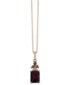 Le Vian Chocolatier Raspberry Rhodolite Garnet (1-3/4 Ct. T.w.) And Diamond Accent Pendant Necklace In 14k Rose Gold, Only At Macy's