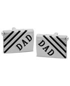 Men's Stainless Steel And Black Rhodium Cuff Links, Rectangular Dad Cuff Links