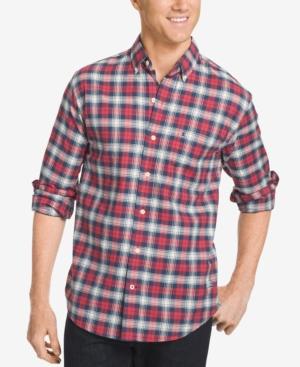 Izod Men's Plaid Button-down Long-sleeve Shirt
