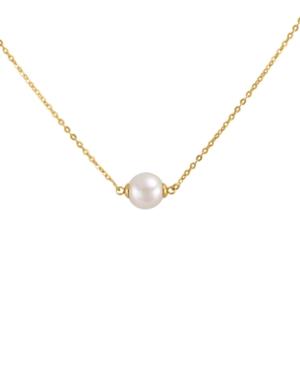 Majorica Pearl Necklace, 18k Gold On Sterling Silver Organic Man-made White Pearl Pendant (8mm)