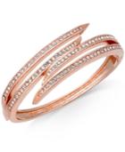 Charter Club Rose Gold-tone Pave Bypass Bangle Bracelet, Created For Macy's