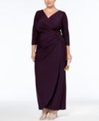 Alex Evenings Plus Size Embellished Draped Gown