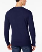 Alfani Men's V-neck Heathered Long-sleeve Sweater, Regular Fit