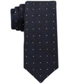 Calvin Klein Men's Black Grid Dot Slim Tie