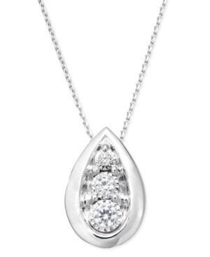 Trumiracle Diamond Necklace, Sterling Silver Diamond Teardrop Pendant (1/10 Ct. T.w.)