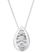 Trumiracle Diamond Necklace, Sterling Silver Diamond Teardrop Pendant (1/10 Ct. T.w.)